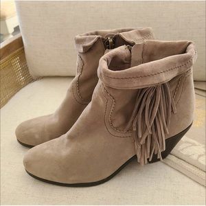 Sam Edelman Louie Suede Fringe Boots Size 9